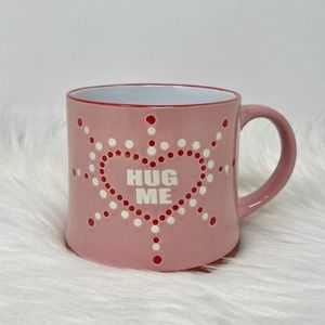 Pink Heart Hug Me Valentine’s Day Large Mug, 17 oz.